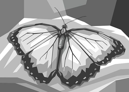 Grijze vlinder Mooi Popart