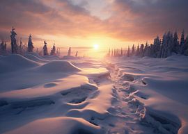 Sonnenaufgang in bezaubernder Winterlandschaft