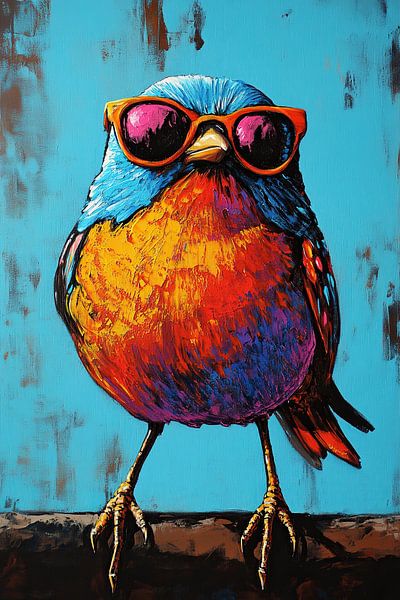 Sunglasses Bird | Chic Avian in Summer Shades by Wonderful Art