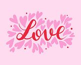 Harten - roze en rood van Angela Minca thumbnail