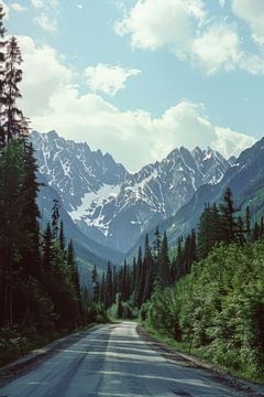 Berglandschap en weg van Poster Art Shop