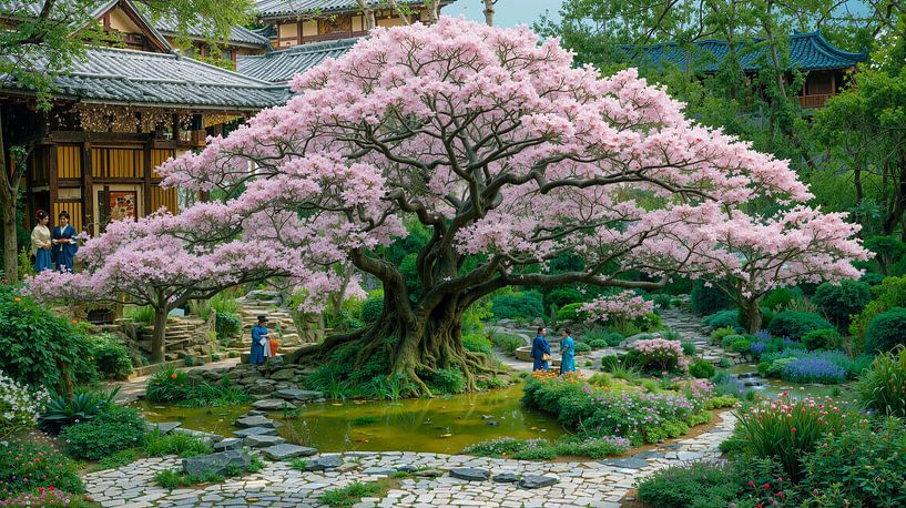 Geisha im japanischen Garten von Egon Zitter