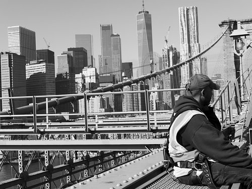 skyline new york brooklyn bridge work