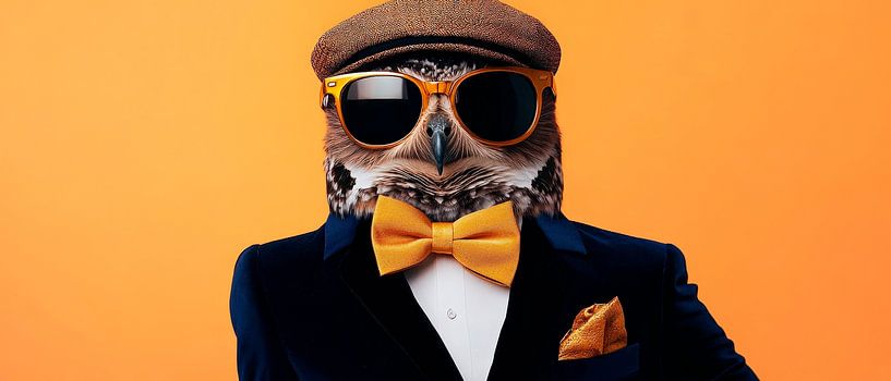 Chic owl in a suit with sunglasses by Poster Art Shop