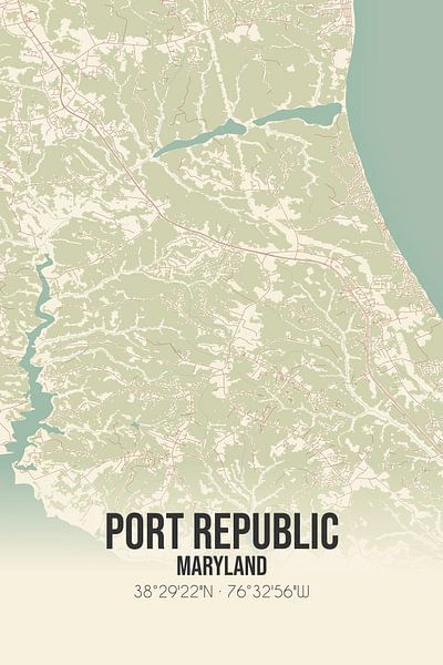 Carte ancienne de Port Republic (Maryland), USA. par Affiches de lieux