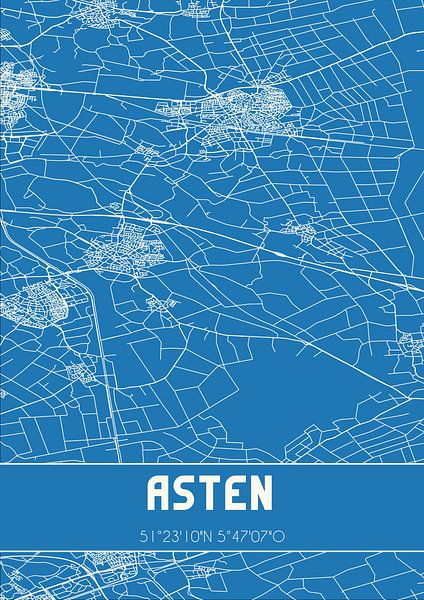 Plan d'ensemble | Carte | Asten (Brabant septentrional) par Affiches de lieux