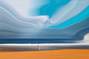 Surfer und Wellen - Strandszene