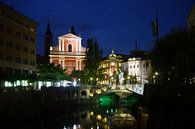 Ljubljana by night van Yvonne Smits thumbnail