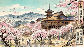 Kirschblüten-Tempel in Kyoto von my pixel art
