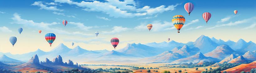 Dance of the Airships | Ballooning Landscape by Abstract Painting