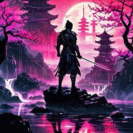 Cyberpunk Samurai Krijger Neon van MIROKKU