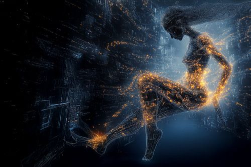 robot in digital technology environment