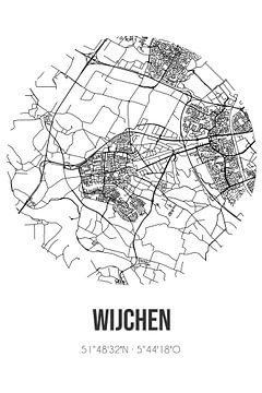 Wijchen (Gelderland) | Landkaart | Zwart-wit van Rezona