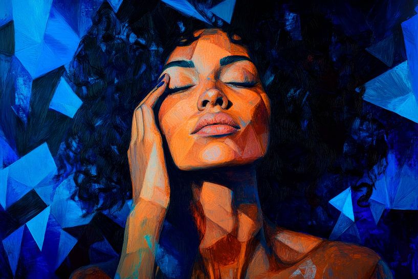 Jeu de couleurs des émotions - Portrait du visage par Poster Art Shop