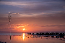 Sonnenuntergang auf den dänischen Watteninseln von Menno Schaefer