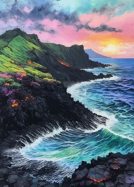 Jeju Island Sunset by MIROKKU