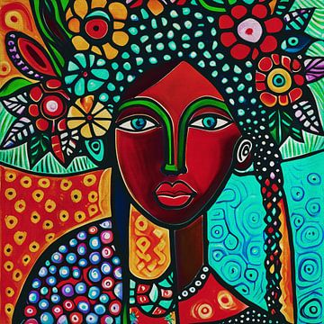 Afrikaans bloemenmeisje nr 13 van Jan Keteleer