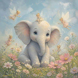 Prairie des rêves - Éléphant sur Johannas Art Creations
