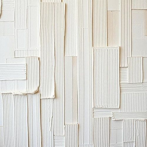 Modern abstract blokken lijnen 3 D wit beige.