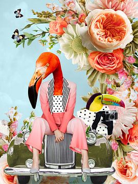The photographers; collage pink and light blue by Lida Bruinen