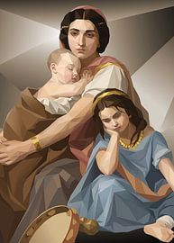 A gypsy with two children by Low Profile