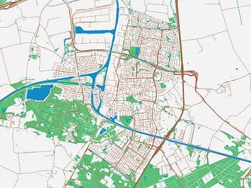 Kaart van Oosterhout in de stijl Urban Ivory van Map Art Studio
