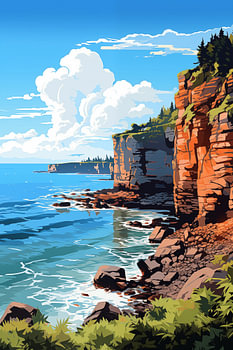 Cliffs Above the Blue Sea