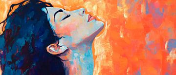 Woman with closed eyes - colour explosion by Poster Art Shop