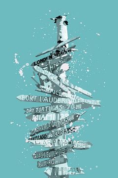 Graphic Art SIGNPOST | turquoise by Melanie Viola