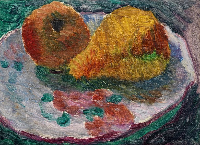 Still life with faience plate and fruit, Alexej von Jawlensky by Masterful Masters