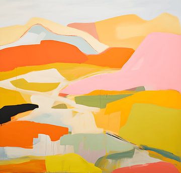 Paysage abstrait aux couleurs chaudes sur Felix Wiesner