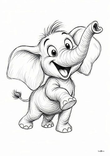 Cartoontje olifant
