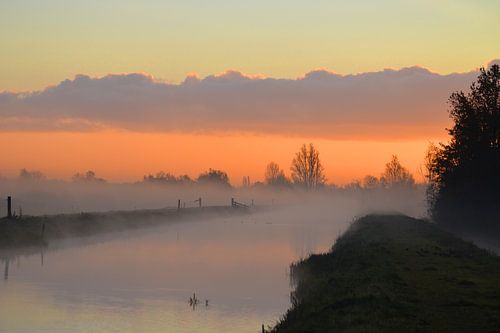 Lever de soleil dans le magnifique polder de Béthune