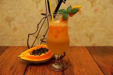 alcoholvrije papaja-limoencocktail