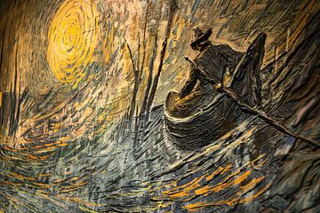 japanse boot in de branding van Gogh inspiratie van Egon Zitter