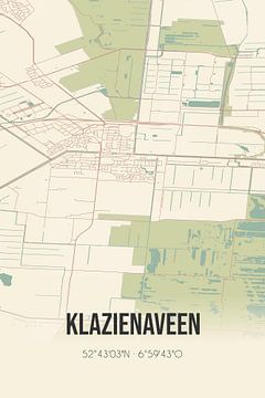 Carte ancienne de Klazienaveen (Drenthe) sur Rezona