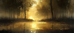 Paysage forestier abstrait