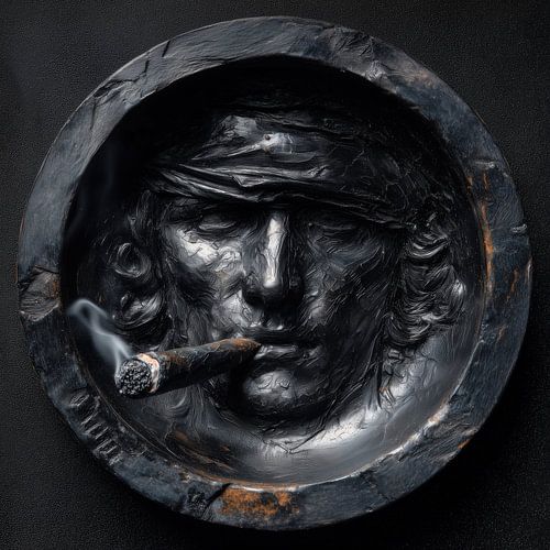 Aschenbechergesicht mit Zigarre