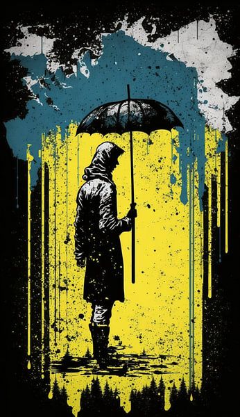 Ukrainian Raindrops by Pandzr Street and Digital Art
