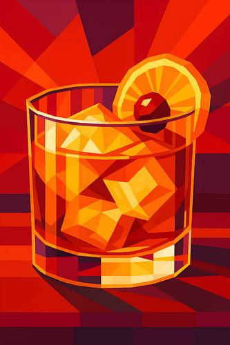 Old Fashioned Cocktail illustratie.