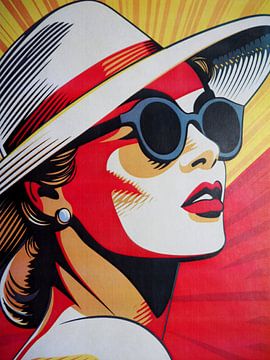 Pop Art Portret Vrouw Zomerzon afbeelding van gm_designs