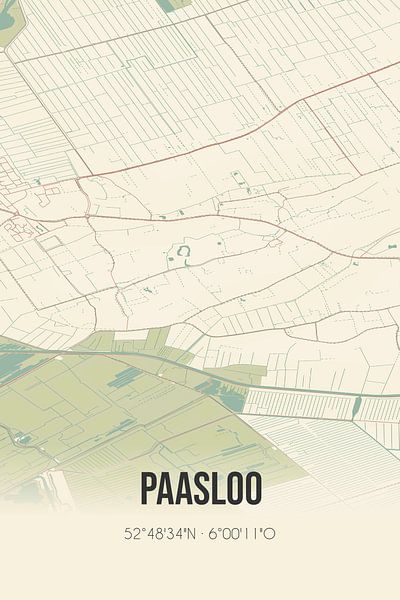 Vintage map of Paasloo (Overijssel) by Prints of Place