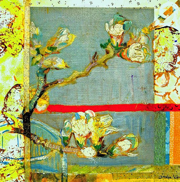 Blühender Mandelzweig. Inspiration Vincent van Gogh. (2 ) von Ineke de Rijk