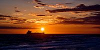 Ship at sunset