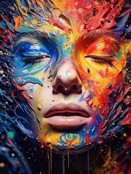 Gesicht mit Farbe I. von Roy Lemme