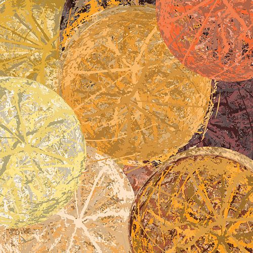 Moderne abstracte organische vormen in warme retro kleuren. Lantaarns 2.