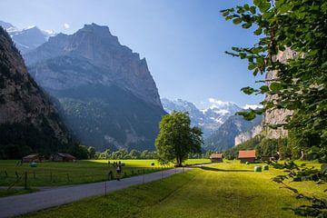 Lauterbrunnen is een klein dorpje in de Zwitserse Jungfrauregio. Het smalle Lauterbrunnendal heeft a