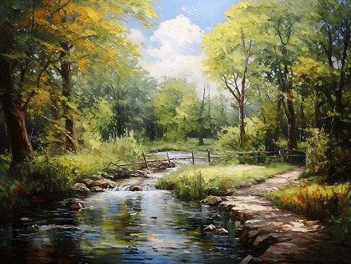 Schilderachtige rivier in het dichte bos