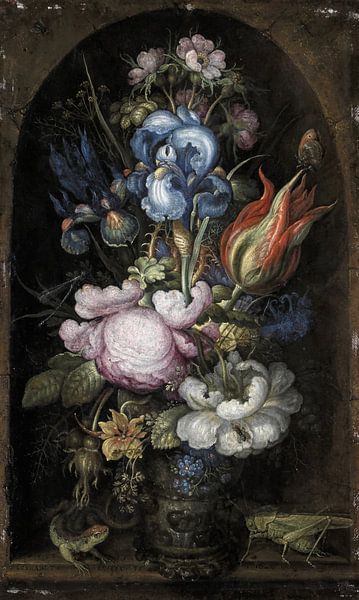 Blumenstrauß in einer steinernen Nische, Roelant Savery von Meisterhafte Meister