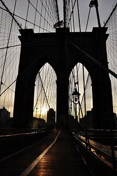 Le pont de Brooklyn au matin sur Daisy Gubbels